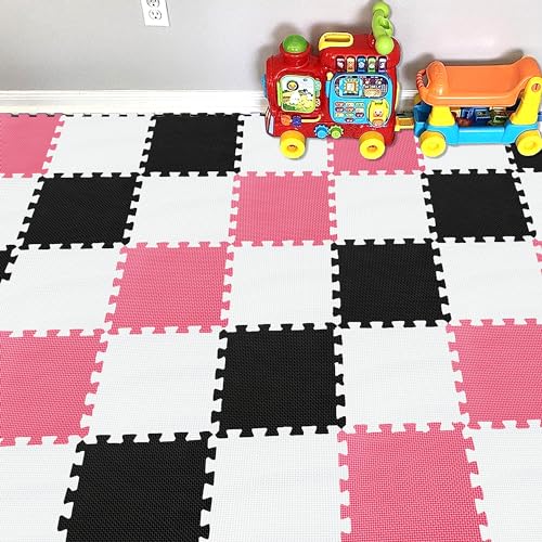 YIMINYUER 25 Teile Puzzlematte Spielmatte Krabbelmatten Spielteppich Schutzmatten Schadstofffrei geruchlos für Baby Kinder R01R04R09G301025 von YIMINYUER