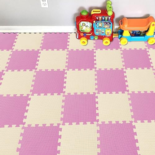 YIMINYUER 25 Teile Puzzlematte Spielmatte Krabbelmatten Spielteppich Schutzmatten Schadstofffrei geruchlos für Baby Kinder R03R10G301025 von YIMINYUER