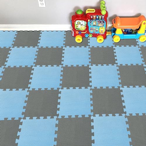 YIMINYUER 25 Teile Puzzlematte Spielmatte Krabbelmatten Spielteppich Schutzmatten Schadstofffrei geruchlos für Baby Kinder R07R12G301025 von YIMINYUER