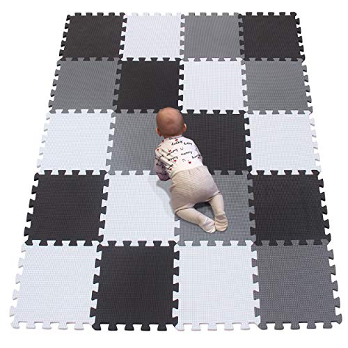 YIMINYUER Baby Spielmatte, Kinder eco schadstofffrei Krabbelmatte Extra dick Baby Schaumstoffmatte Nicht giftig Kinderteppich Weiß Schwarz Grau R01R04R12G301020 von YIMINYUER