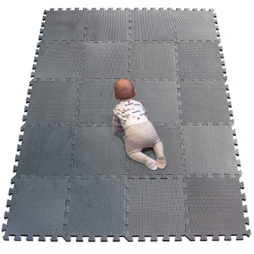 YIMINYUER Puzzle-Spielmatte für Baby und Kleinkinder, rutschfeste Bodenmatte aus Eva-Schaumstoff Grau R12G301020 von YIMINYUER