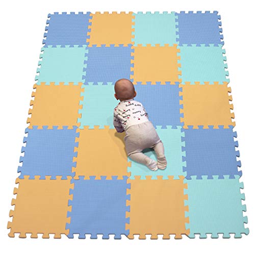 YIMINYUER Puzzle-Spielmatte für Baby und Kleinkinder, rutschfeste Bodenmatte aus Eva-Schaumstoff Orange Blau Grün R02R07R08G301020 von YIMINYUER