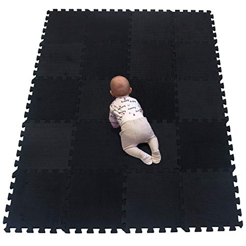 YIMINYUER Puzzle-Spielmatte für Baby und Kleinkinder, rutschfeste Bodenmatte aus Eva-Schaumstoff Schwarz R04G301020 von YIMINYUER