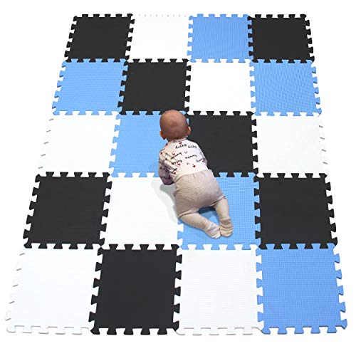 YIMINYUER Puzzle-Spielmatte für Baby und Kleinkinder, rutschfeste Bodenmatte aus Eva-Schaumstoff Weiß Schwarz Blau R01R04R07G301020 YIMINYUER Puzzle-Spielmatte für Baby und Kleinkinder, rutschfeste Bodenmatte aus Eva-Schaumstoff Weiß Schwarz Blau R01R04R07G301020 von YIMINYUER