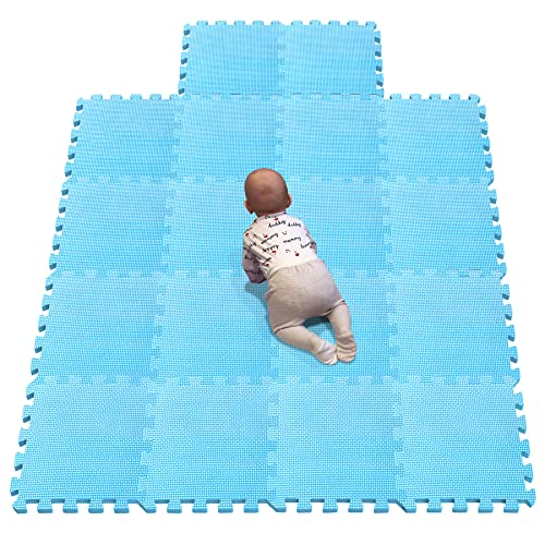 YIMINYUER Puzzlematte | Kälteschutz | abwaschbar | Kinderspielteppich Spielmatte Spielteppich Matte Schaumstoffmatte Kinderteppich Blau R07G301018 von YIMINYUER