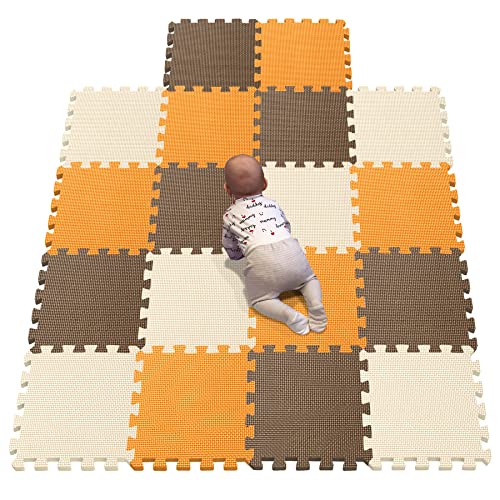 YIMINYUER Puzzlematte für Babys und Kinder, Spielteppich Spielmatte Lernteppich Kinderspielteppich Schaumstoffmatte Matte bunt Orange Braun Beige R02R06R10G301018 von YIMINYUER