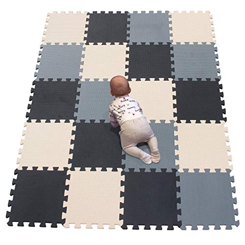 YIMINYUER Puzzlematte für Babys und Kinder, Spielteppich Spielmatte Lernteppich Kinderspielteppich Schaumstoffmatte Matte bunt Schwarz Beige Grau R04R10R12G301020 von YIMINYUER