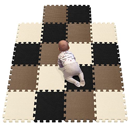 YIMINYUER Puzzlematte für Babys und Kinder, Spielteppich Spielmatte Lernteppich Kinderspielteppich Schaumstoffmatte Matte bunt Schwarz Braun Beige R04R06R10G301018 von YIMINYUER