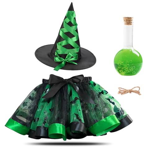 YIMOJOY 4er Hexenkostüm Mädchen Set - Halloween Hexen Kostüm Kinder Tutu Rock mit Hut Hexen & Zaubertrank Flasche,3-8 Jahre Hexenkostüm Kinder Halloween Kostüm Mädchen Hexenkleid Witch Costume YIMOJOY 4er Hexenkostüm Mädchen Set - Halloween Hexen Kostüm Kinder Tutu Rock mit Hut Hexen & Zaubertrank Flasche,3-8 Jahre Hexenkostüm Kinder Halloween Kostüm Mädchen Hexenkleid Witch Costume von YIMOJOY