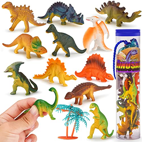 Dreamon Dinosaurier Figuren Spielzeug Set Mini Dino Geburtstag Deko Tortendeko Weihnachten Geschenke Dinosaurier Spielzeug für Kinder ab 3 4 5 Jahren von Dreamon