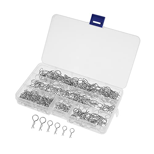 YINETTECH 180 Stück RC Auto Modell R Typ Körper Klipp R Clips Body Pins Edelstahl Karosserieklammern Halter Set von YINETTECH