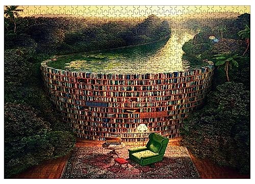 YINGJIEKISSU Bücherregal Dam - Holzpuzzle Abschluss oder Geburtstag Geschenk Wohnkultur - 1000 Teile Puzzle für Erwachsene von YINGJIEKISSU