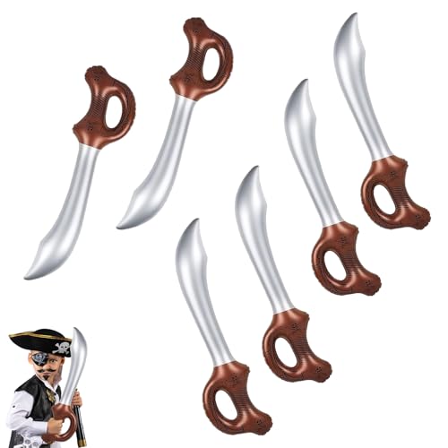 YINGLUOEU 6 Stück Aufblasbare Piratenschwerter 60cm Kinder Piratenschwert Aufgeblasenes Messer Aufblasbare Schwerter Spielzeug für Geburtstag Cosplay Halloween YINGLUOEU 6 Stück Aufblasbare Piratenschwerter 60cm Kinder Piratenschwert Aufgeblasenes Messer Aufblasbare Schwerter Spielzeug für Geburtstag Cosplay Halloween von YINGLUOEU