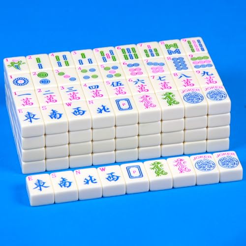 YINIUREN American Mahjong Set 166 Mahjong-Fliesen-Set, elfenbeinfarben, amerikanische Mahjong-Fliesen-Set mit Mahjong-Karten 2025 von YINIUREN