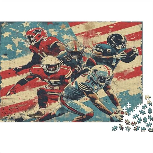 America Fußball Puzzles1000 Teile, Puzzle Für Erwachsene, Geschicklichkeitsspiel Für Die Ganze Familie, Klassische Puzzle,Geburtstagsgeschenk Erwachsenen Puzzlespiel Puzzel 1000pcs (75x50cm) von YINNDKSOK