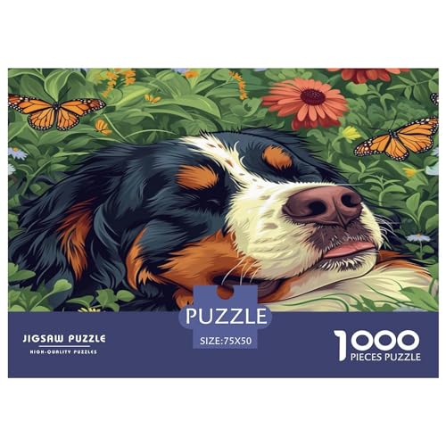 Berner Sennenhund 1000 Teile, Impossible Puzzle,Geschicklichkeitsspiel Für Die Ganze Familie, Erwachsenenpuzzle Ab 14 Jahren Puzzel 1000pcs (75x50cm) von YINNDKSOK