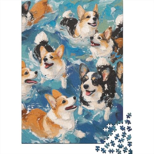 Corgi Puzzle 1000-teilige Schwer Puzzle Spielzeug Pädagogisches Spiel Impossible Herausforderung Spielzeug Für Erwachsene Und Kinder Ab 14 Jahren 1000pcs (75x50cm) von YINNDKSOK