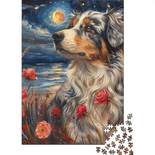 Cute Border Collie Puzzles 1000 Teile Schwer Puzzle Spielzeug Pädagogisches Spiel Impossible Herausforderungsspielzeug Für Erwachsene Und Kinder in Bewährter 1000pcs (75x50cm) von YINNDKSOK
