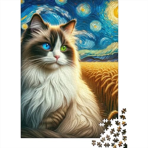 Cute Katze Puzzle 1000 Teile Schwer Puzzle Spielzeug Pädagogisches Spiel Impossible Herausforderung Spielzeug Für Erwachsene Und Kinder Ab 12 Jahren 1000pcs (75x50cm) von YINNDKSOK