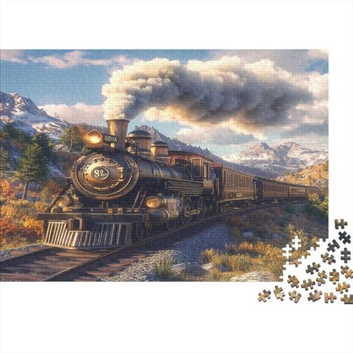Dampfzug Puzzle 1000 Teile,für Erwachsene, Impossible Puzzle,farbenfrohes Legespiel,Geschicklichkeitsspiel Für Die Ganze Familie,Erwachsenenpuzzle Puzzel 1000pcs (75x50cm) von YINNDKSOK