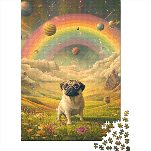 French BullHund Puzzle 1000-teilige Schwer Puzzle Spielzeug Lernspiel Impossible Herausforderung Spielzeug Für Erwachsene Und Kinder in Bewährter 1000pcs (75x50cm) von YINNDKSOK