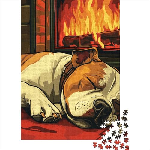 French BullHund Puzzles 1000-teilige Schwer Puzzle Spielzeug Lernspiel Impossible Herausforderungsspielzeug Für Erwachsene Und Kinder in Bewährter 1000pcs (75x50cm) von YINNDKSOK