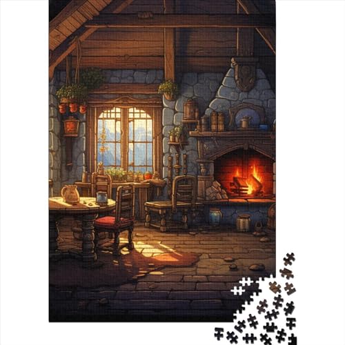 Gemütliches Häuschen Puzzle 1000-teilige Schwer Puzzle Spielzeug Pädagogisches Spiel Impossible Herausforderung Spielzeug Für Erwachsene Und Kinder Ab 14 Jahren 1000pcs (75x50cm) von YINNDKSOK
