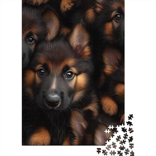 German Shepherd Puzzles 1000-teilige Schwer Puzzle Spielzeug Lernspiel Impossible Herausforderungsspielzeug Für Erwachsene Kinder 1000pcs (75x50cm) von YINNDKSOK