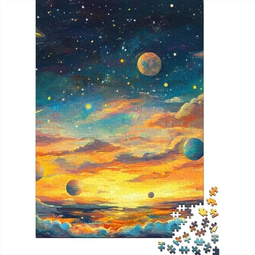 Kosmischer Sternenhimmel Puzzle 1000-teilige Schwer Puzzle Spielzeug Lernspiel Impossible Herausforderungsspielzeug Für Erwachsene Kinder 1000pcs (75x50cm) von YINNDKSOK