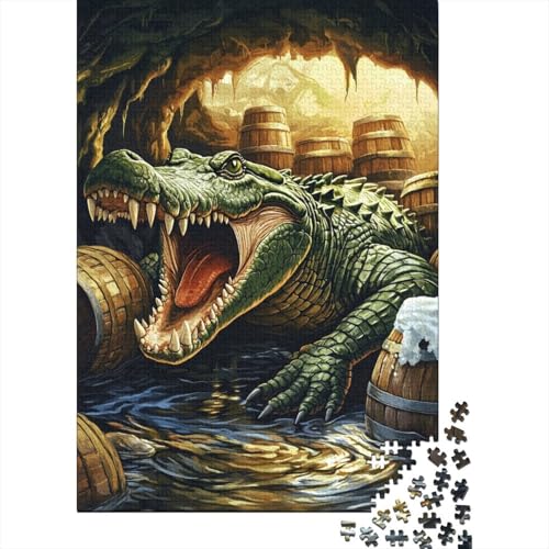 Krokodil Puzzle 1000 Teile Schwer Puzzle Spielzeug Lernspiel Impossible Herausforderungsspielzeug Für Erwachsene Kinder 1000pcs (75x50cm) von YINNDKSOK