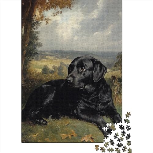 Labrador Retriever Puzzle 1000-teilige Schwer Puzzle Spielzeug Lernspiel Impossible Herausforderungsspielzeug Für Erwachsene Und Kinder Ab 12 Jahren 1000pcs (75x50cm) von YINNDKSOK