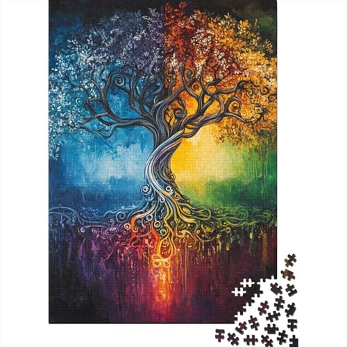 Lebensbaum Puzzle 1000 Teile Schwer Puzzle Spielzeug Lernspiel Impossible Herausforderungsspielzeug Für Erwachsene Kinder 1000pcs (75x50cm) von YINNDKSOK