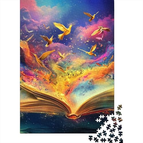 Magische Bücher Puzzle 1000-teilige Schwer Puzzle Spielzeug Lernspiel Impossible Herausforderungsspielzeug Für Erwachsene Und Kinder Ab 12 Jahren 1000pcs (75x50cm) von YINNDKSOK