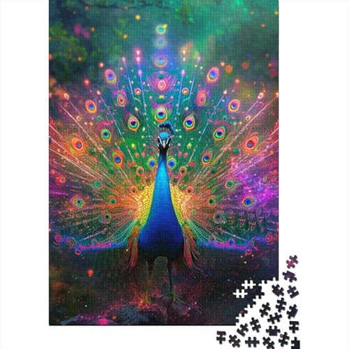 Pfau Puzzle 1000 Teile Schwer Puzzle Spielzeug Pädagogisches Spiel Impossible Herausforderung Spielzeug Für Erwachsene Und Kinder Ab 12 Jahren 1000pcs (75x50cm) von YINNDKSOK