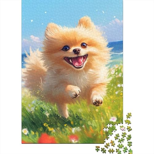 Pomerian Hund Puzzles 1000 Teile Schwer Puzzle Spielzeug Pädagogisches Spiel Impossible Herausforderung Spielzeug Für Erwachsene Und Kinder Ab 12 Jahren 1000pcs (75x50cm) von YINNDKSOK