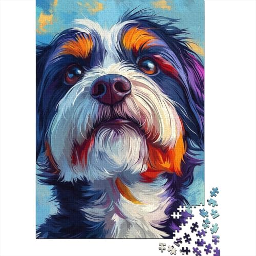 Shih Tzu Puzzle 1000 Teile Schwer Puzzle Spielzeug Lernspiel Impossible Herausforderung Spielzeug Für Erwachsene Kinder 1000pcs (75x50cm) von YINNDKSOK