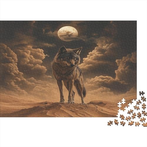 Wolf Puzzle 1000 Teile,für Erwachsene, Impossible Puzzle,farbenfrohes Legespiel,Geschicklichkeitsspiel Für Die Ganze Familie,Erwachsenenpuzzle Puzzel 1000pcs (75x50cm) von YINNDKSOK
