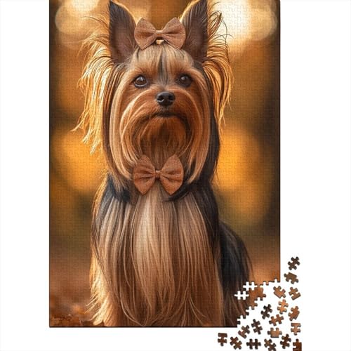 Yorkshire Terrier Puzzles 1000 Teile Schwer Puzzle Spielzeug Pädagogisches Spiel Impossible Herausforderung Spielzeug Für Erwachsene Und Kinder Ab 14 Jahren 1000pcs (75x50cm) von YINNDKSOK