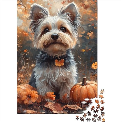 Yorkshire Terrier Puzzles 1000 Teile Schwer Puzzle Spielzeug Pädagogisches Spiel Impossible Herausforderung Spielzeug Für Erwachsene Und Kinder Ab 14 Jahren 1000pcs (75x50cm) von YINNDKSOK