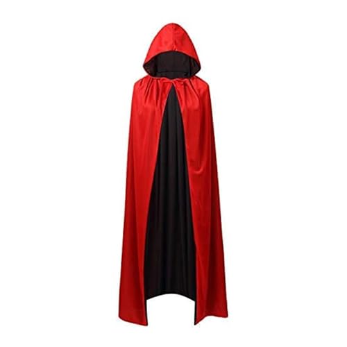 YINZZTRY Halloween Vampir Kostüm, Cape Vampir Kostüm, Vampir Umhang mit Kapuze, Halloween Kostüm Umhang, Schwarz Rot Doppelseitig, für Fasching, Karneval & Mottopartys, 90CM YINZZTRY Halloween Vampir Kostüm, Cape Vampir Kostüm, Vampir Umhang mit Kapuze, Halloween Kostüm Umhang, Schwarz Rot Doppelseitig, für Fasching, Karneval & Mottopartys, 90CM von YINZZTRY