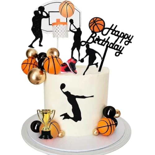 25 Stück Basketball Kuchen Topper, Basketball Party, Basketball Party Kuchen Zubehör Set, Kinder Geburtstag Kuchen Topper, Basketball Kuchen Topper, Kuchen Zubehör von YINcrinx
