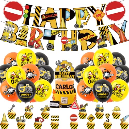 34PCS Bau Bagger Kindergeburtstag Party Dekoration, Baufahrzeug Thema Ballon Dekoration, Boy's Birthday Party, Banner Ziehen Flagge Ballon Kuchen einfügen Dekoration Set 34PCS Bau Bagger Kindergeburtstag Party Dekoration, Baufahrzeug Thema Ballon Dekoration, Boy's Birthday Party, Banner Ziehen Flagge Ballon Kuchen einfügen Dekoration Set von YINcrinx
