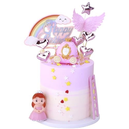 YINcrinx 10 Stück Prinzessin Schloss Tortendekoration, Prinzessin Schloss Party, Engel Party Kuchen Zubehör Set, Kinder Geburtstag Kuchen Dekoration, Mädchen Geburtstag Dekoration von YINcrinx