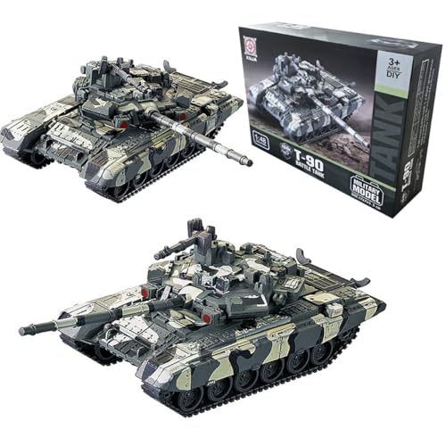 YINcrinx T90 Hauptkampfpanzer Bauklötze, Russische Panzer Militärisches Konstruktionsspielzeug, Militärische Modelle Bauklötze, Kinderspielzeug, Militärische Kampffahrzeuge Hobby Sammlerstücke von YINcrinx