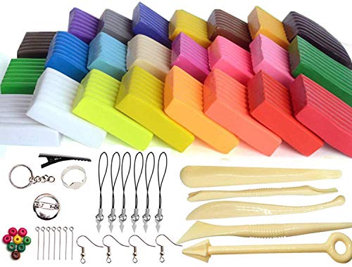 YIQI Polymer Clay - Polymer Ton 24 Farben Clay Ofen backen Lehm Figur DIY Basteln & Modellierung Lehm Kinder (Bunte) von YIQI