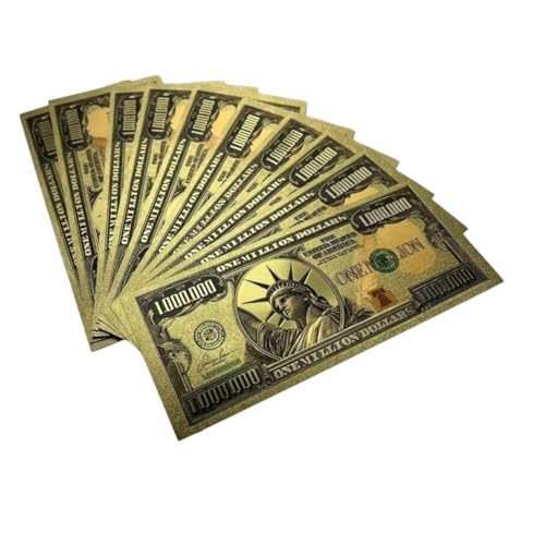 10 Stück eine Million Dollar-Scheine, farbige vergoldete Banknoten für Dekor bringen Glück 10 Stück eine Million Dollar-Scheine, farbige vergoldete Banknoten für Dekor bringen Glück von YIQILAFADA