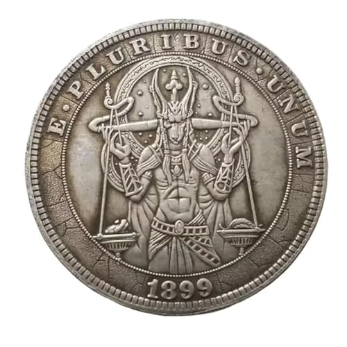 1899 US Morgan HOBO Art Coin Egyptian God Anubis by Ankh Altar Weighing The Heart Against Straußenfeder 1899 US Morgan HOBO Art Coin Egyptian God Anubis by Ankh Altar Weighing The Heart Against Straußenfeder von YIQILAFADA