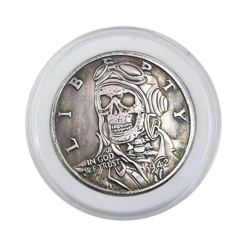 1942 USA Peace Coin with Display Case Goddess Liberty Punk Skull Retro HOBO Art Coin Souvenir Replica for Collection Party Gifts 1942 USA Peace Coin with Display Case Goddess Liberty Punk Skull Retro HOBO Art Coin Souvenir Replica for Collection Party Gifts von YIQILAFADA