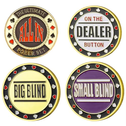 4PC Poker Card Guard Coin Small Blind, Big Blind, Dealer Button, Poker Guard, Collectibles Table Games Poker Gifts for Men, Poker Accessories 4PC Poker Card Guard Coin Small Blind, Big Blind, Dealer Button, Poker Guard, Collectibles Table Games Poker Gifts for Men, Poker Accessories von YIQILAFADA