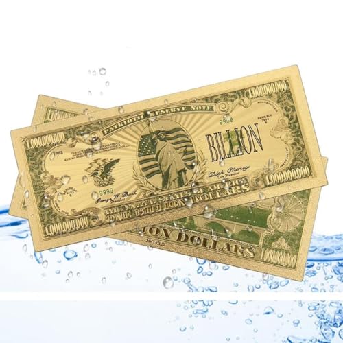 Gold Dollar Bills, 24k Gold Plated Million Billion Dollar Dollar Banknoten Gold Dollar Art for Decor Bookmark von YIQILAFADA